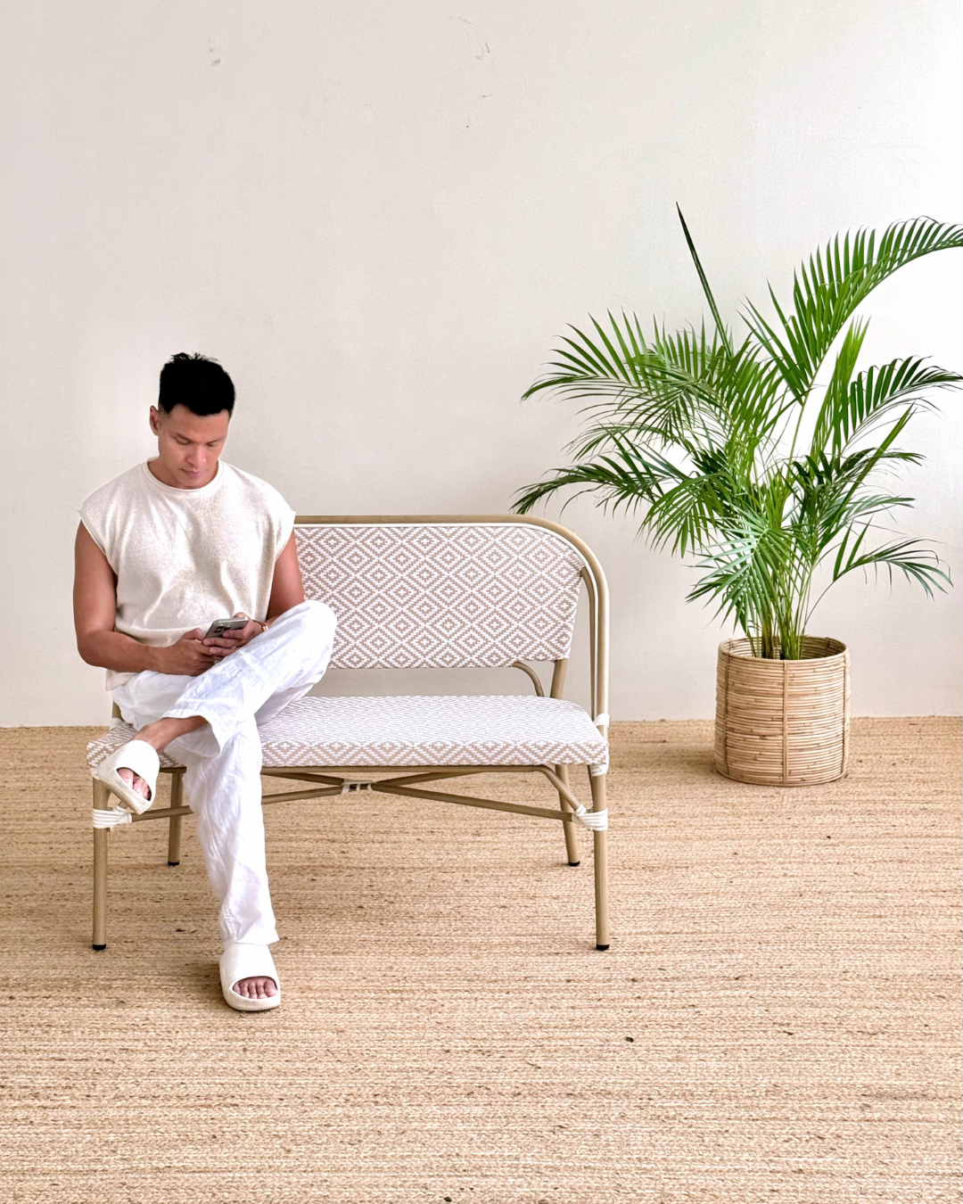 Outdoor Wicker Bench