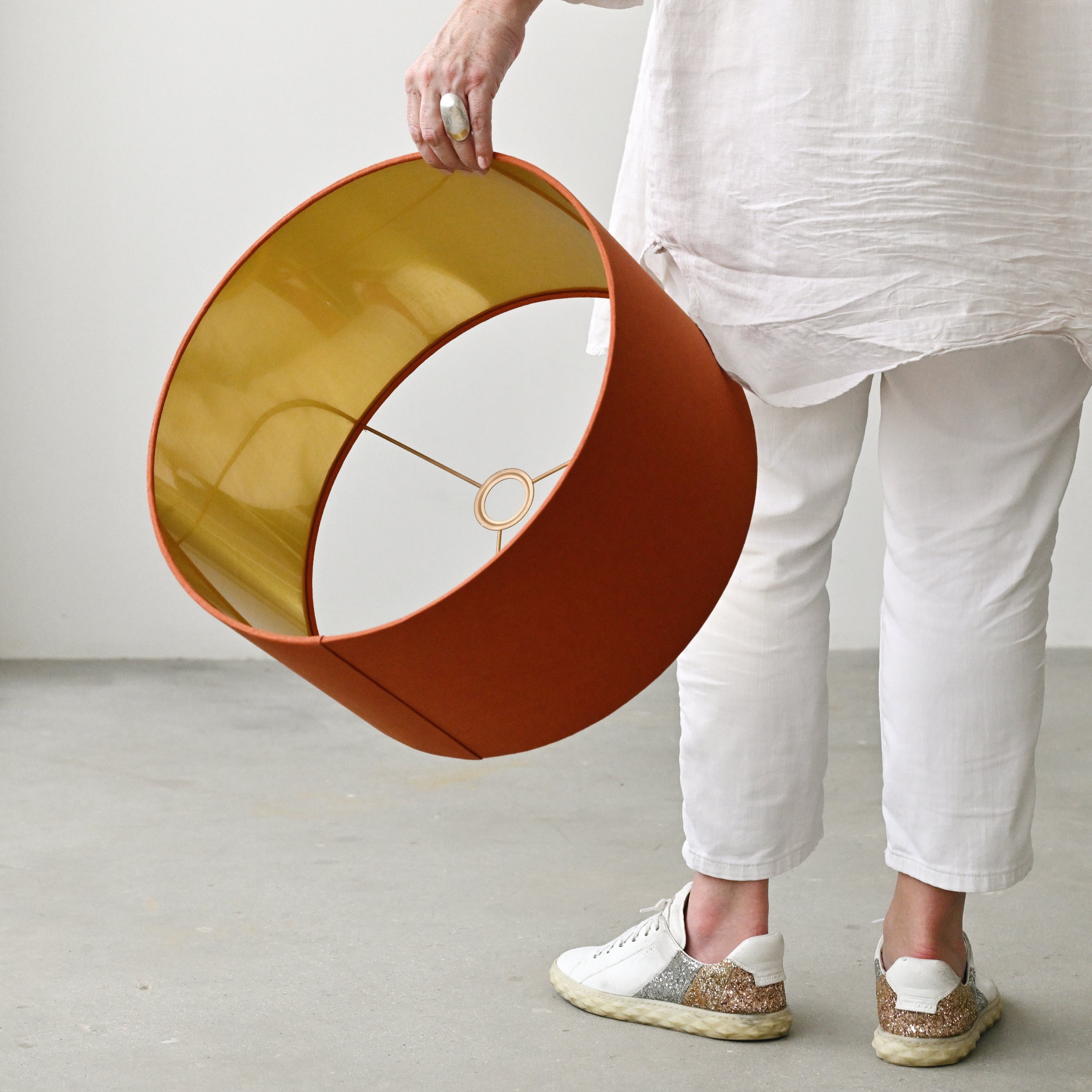 Paprika Linen Lampshade 2