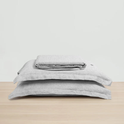 Heveya Linen Fitted Sheet Set King - Pinstripe