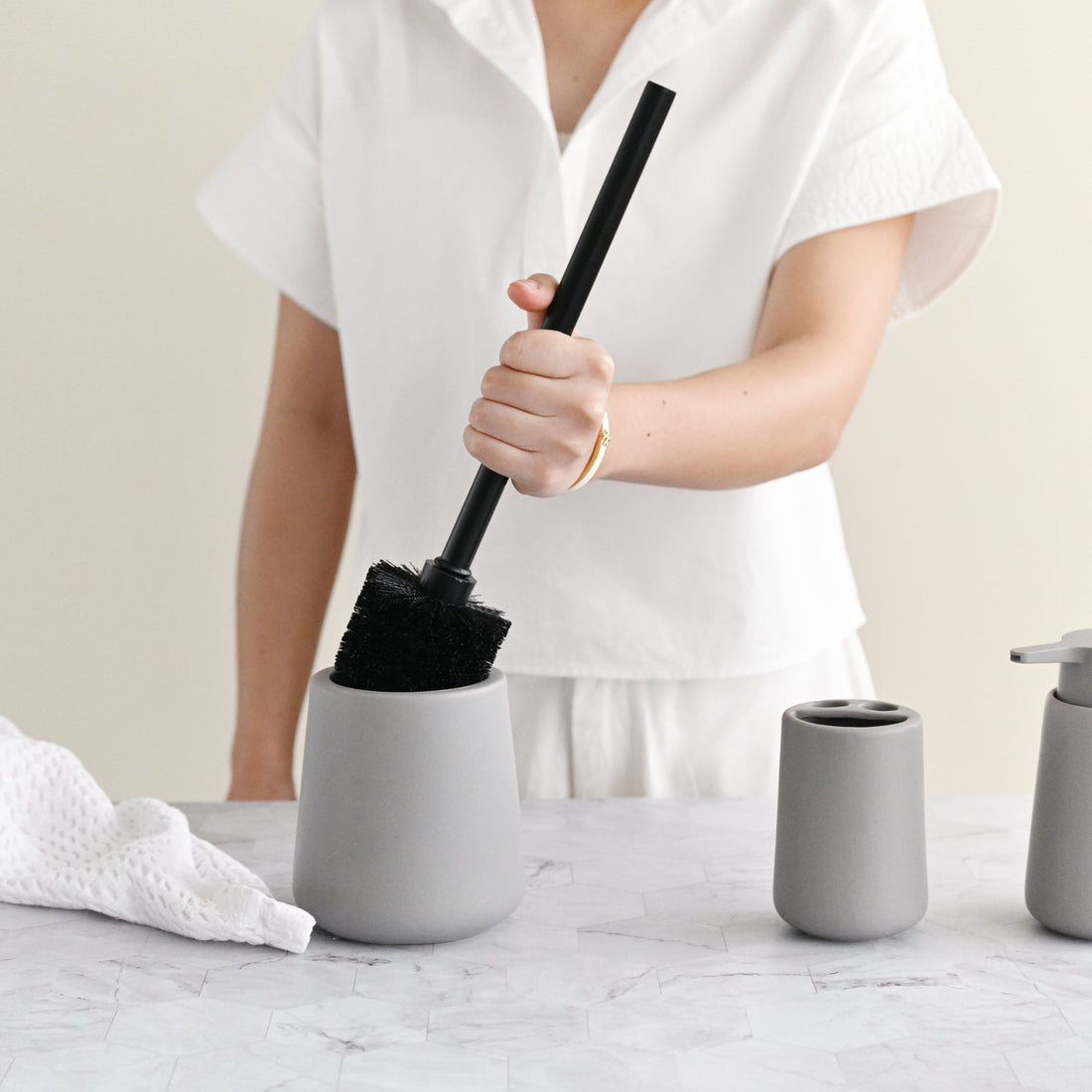 Porto Hudson Toilet Brush Holder - Grey