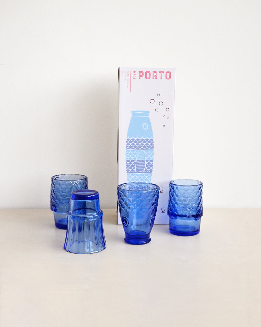 Porto Mare Blue Tumblers 210ml - Set of 4