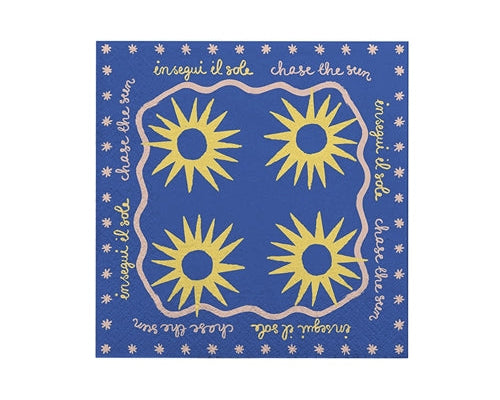 Porto Sole Paper Napkins Blue - Pack of 12