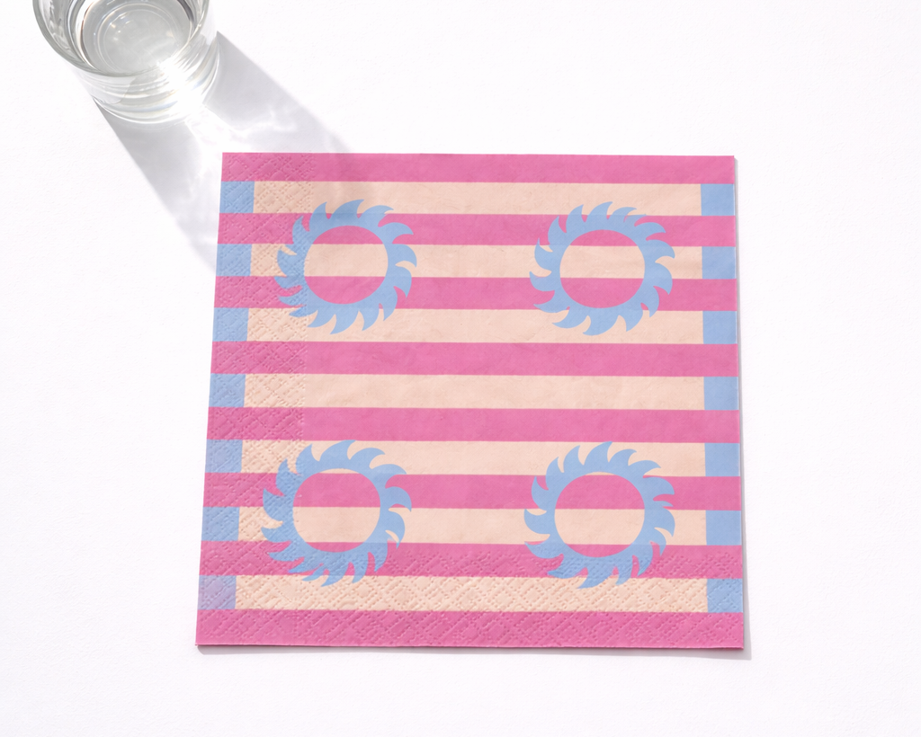 Porto Sole Paper Napkins Pink - Pack of 12