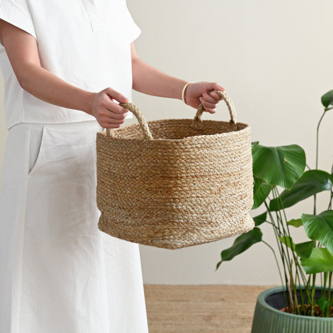 Rectangle Jute Storage Basket