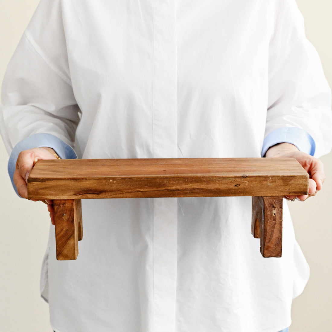 Recycled Teak Stool - H12cm