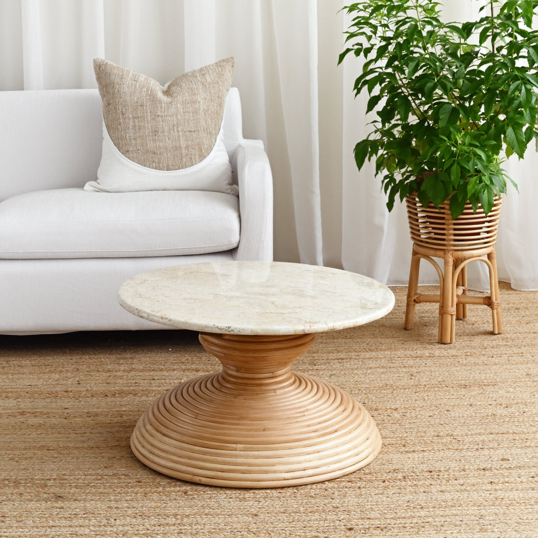 Round Marble Coffee Table - 70cm