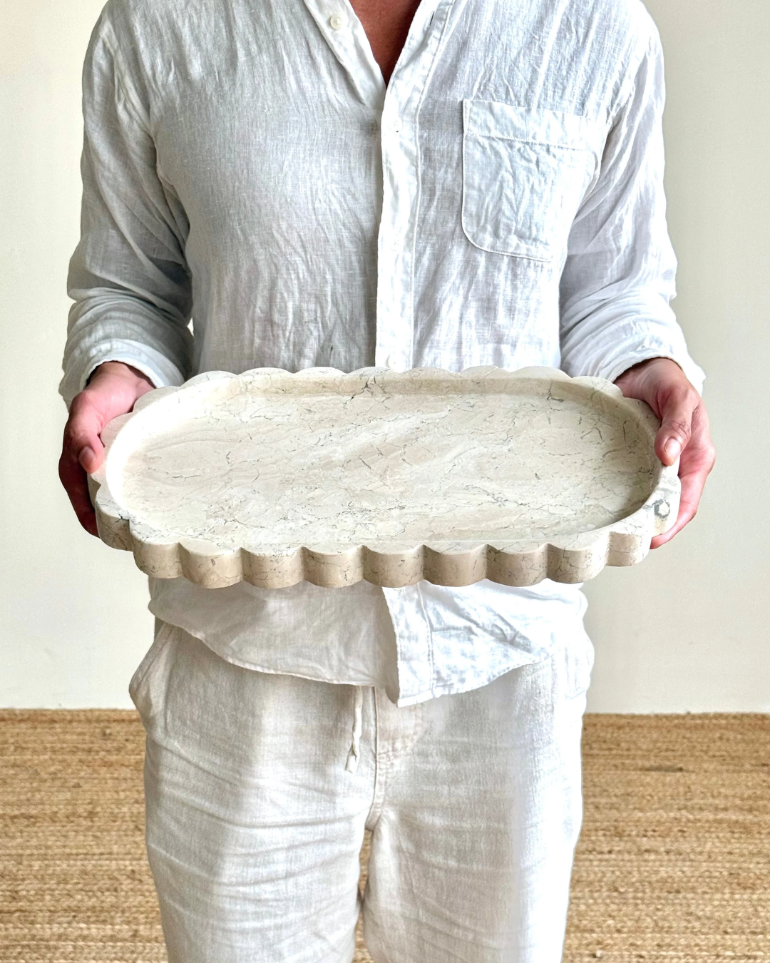 Scallop Marble Tray