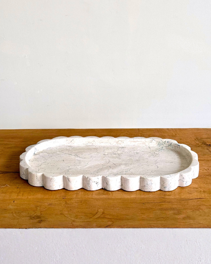 Scallop Marble Tray
