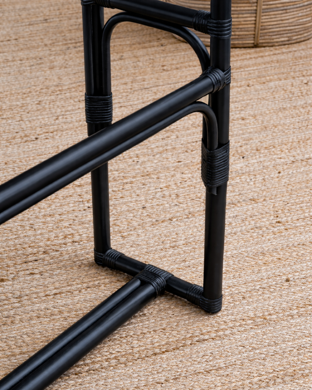 Black Rattan Towel Hanger