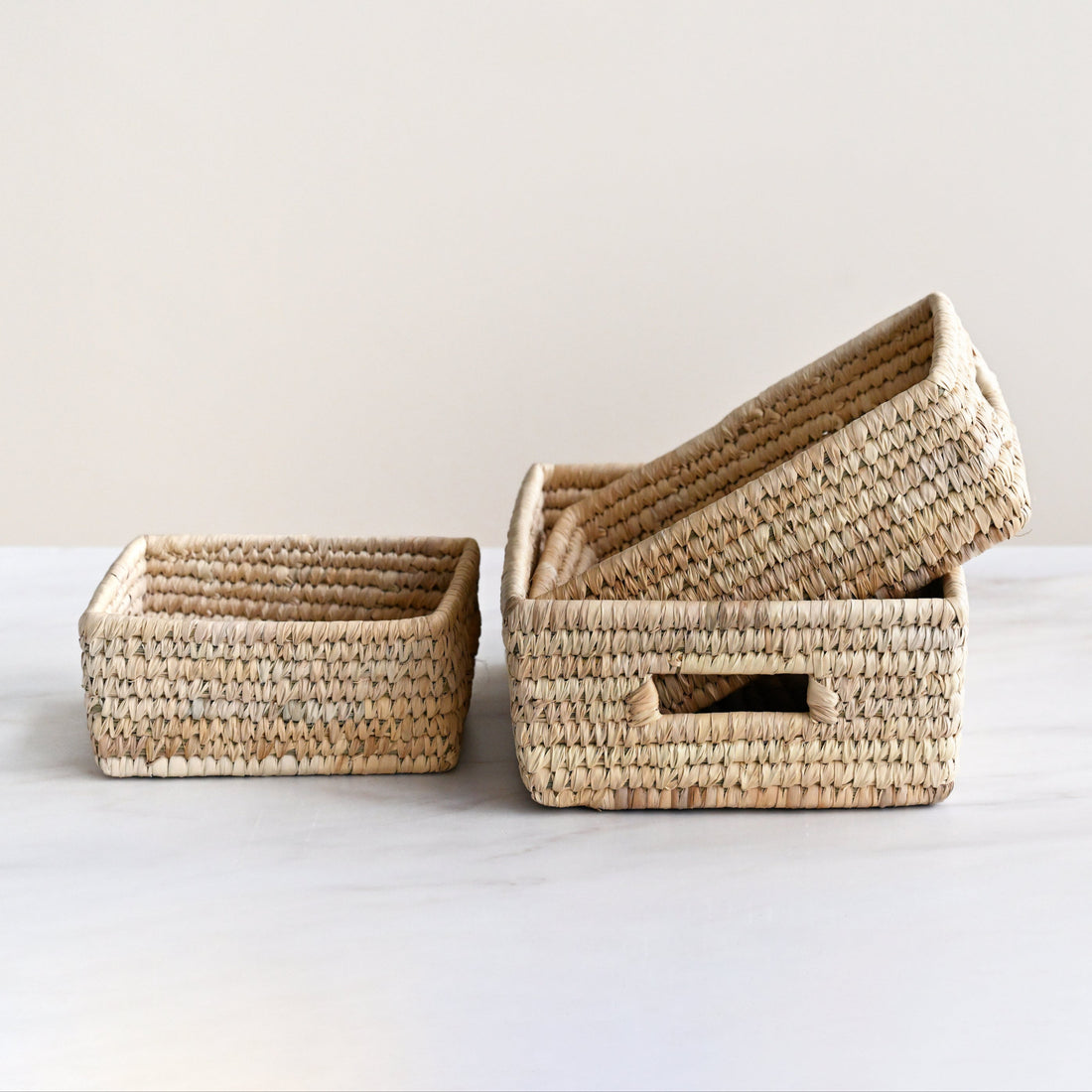 Small Date Leaf Storage Baskets - Set of 3