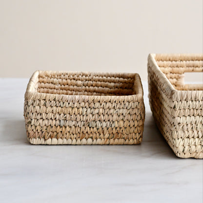 Small Date Leaf Storage Baskets - Set of 3 3
