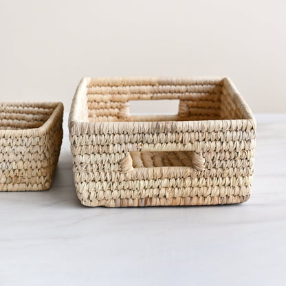 Small Date Leaf Storage Baskets - Set of 3  4