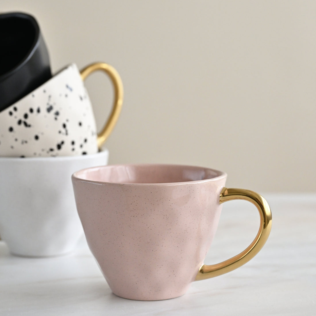 Speckle Mugs Gold Handle - Set of 4 1