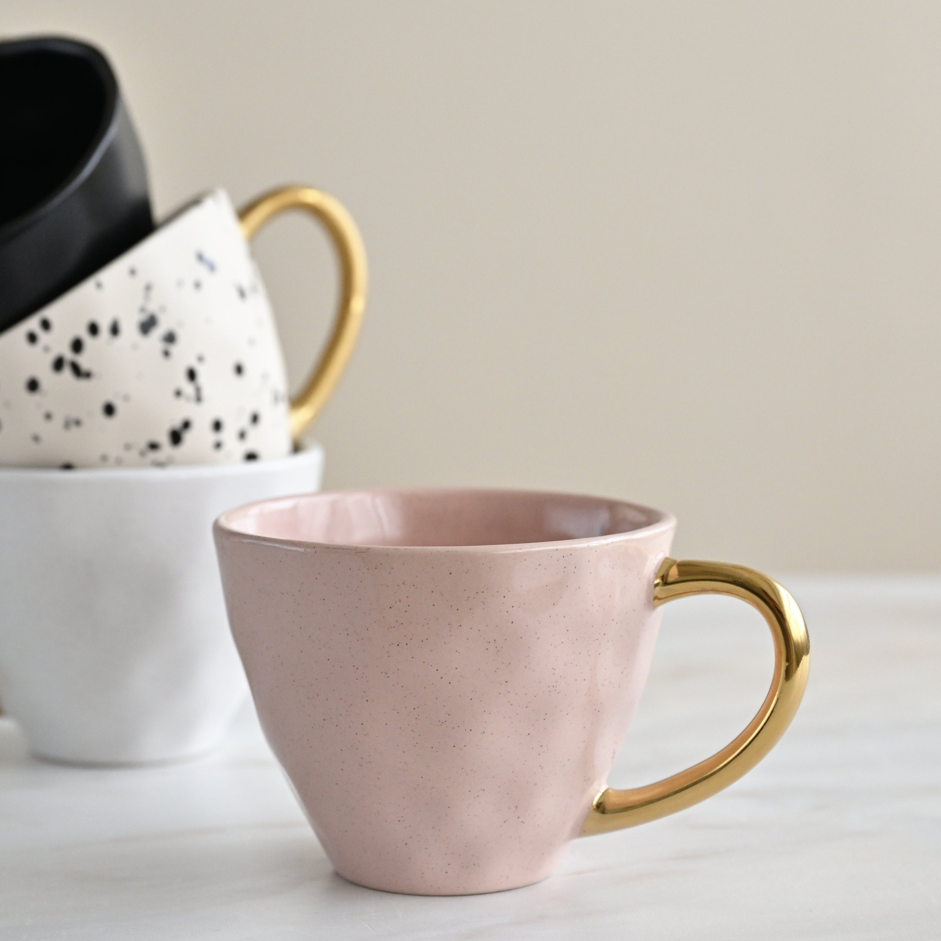 Speckle Mugs Gold Handle - Set of 4 1