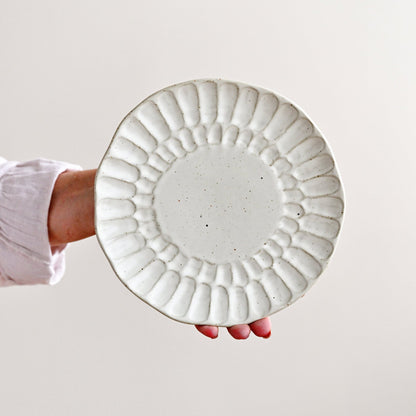 Speckled White Organic Hand Pressed Side Plate