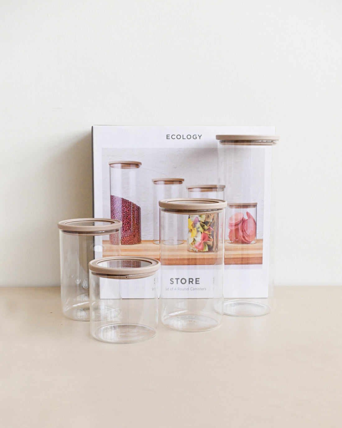Store Round Canisters Almond - Set of 4