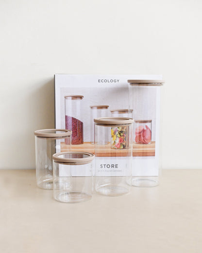 Store Round Canisters Almond - Set of 4