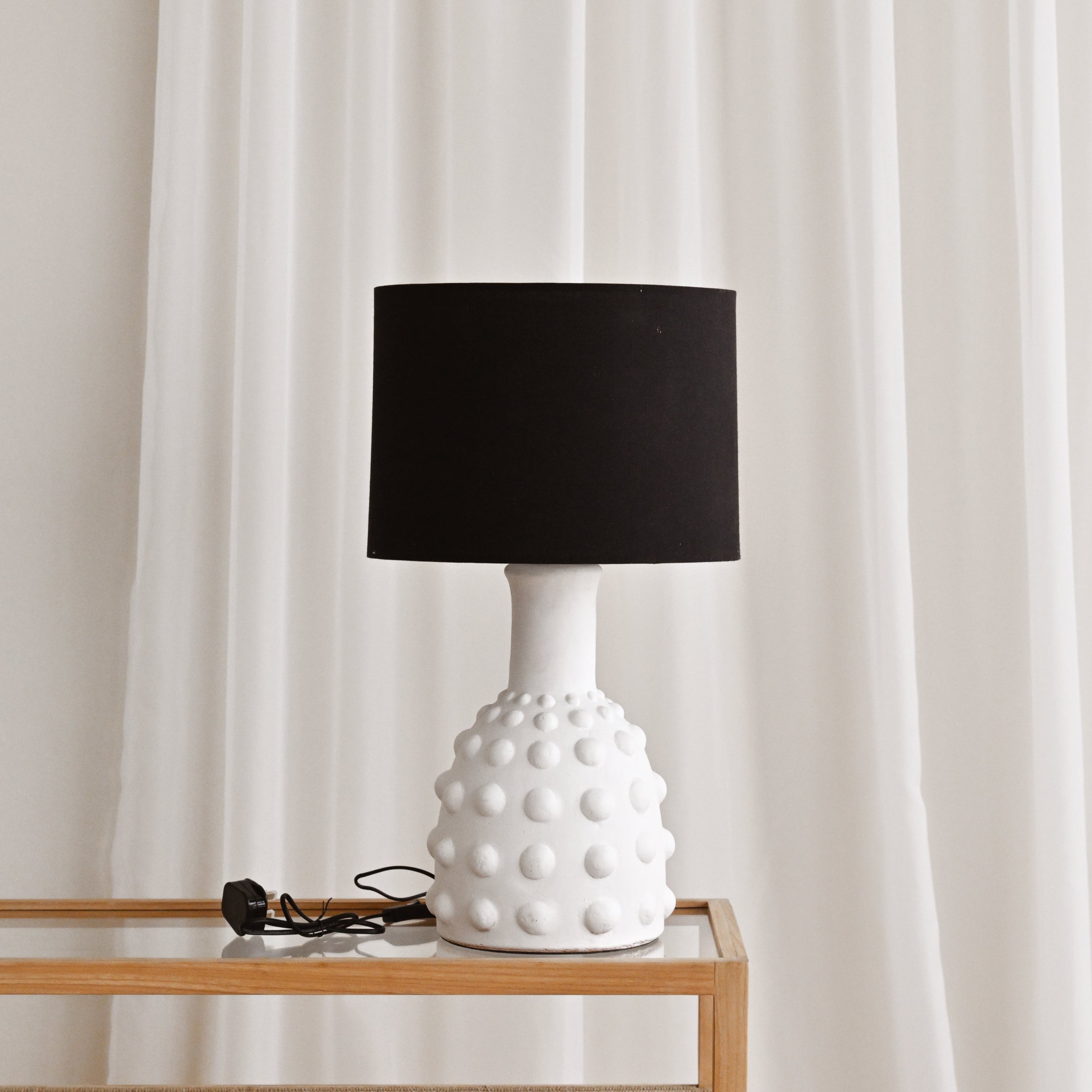Terracotta Table Lamp with Dots 3