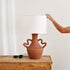 Terracotta Table Lamp with Handles
