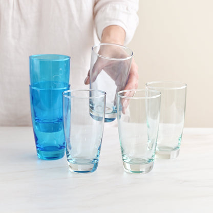 Tiara Hi Ball Blue Glasses - Set of 6