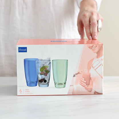 Tiara Hi Ball Blue Glasses - Set of 6 3