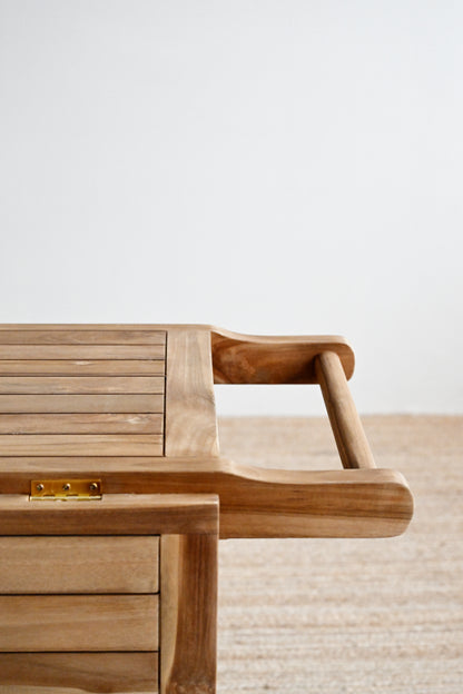 Wooden chair with a minimalistic design on a light background