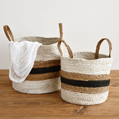 Typha Striped Baskets - Set of 2