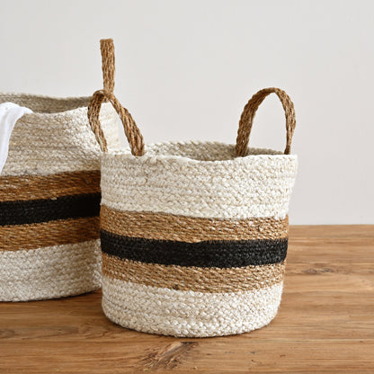 Typha Striped Baskets - Set of 2 5