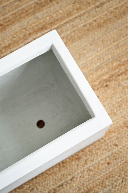 White Rectangle Planter Box 7