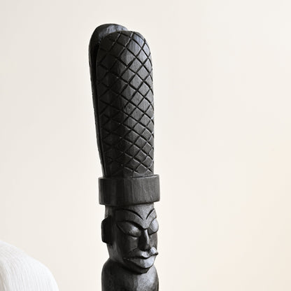 Wooden Primitive Statue With Decoration Head 2