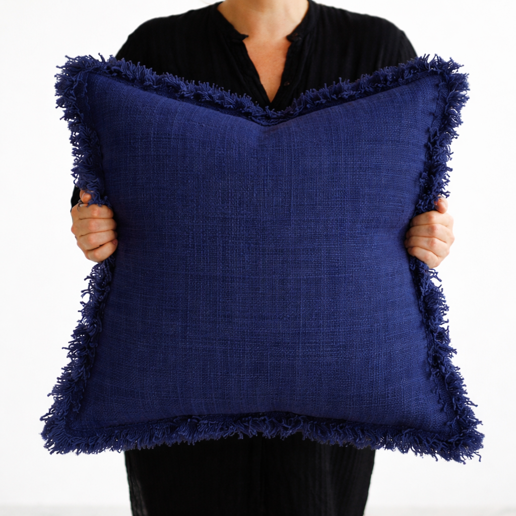 Navy Blue Amara Cushion Cover - 55cm x 55cm