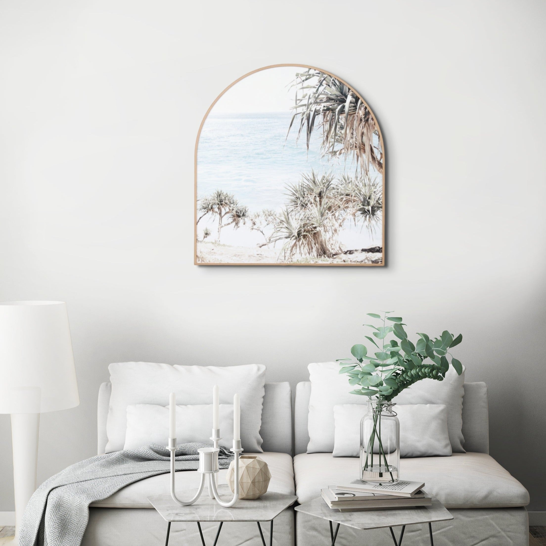 Coastal Palms Framed Canvas Arch