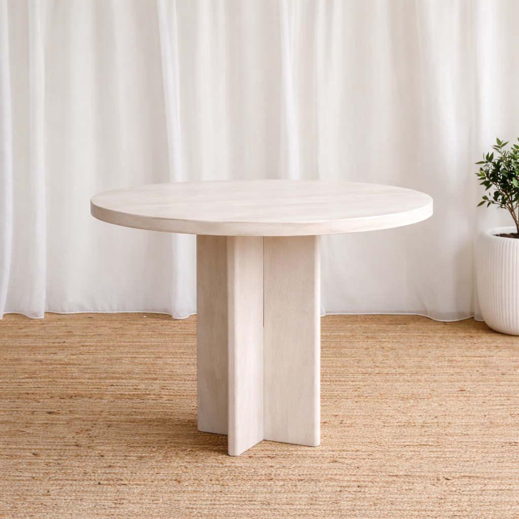 Karo Round Dining Table - White Wash