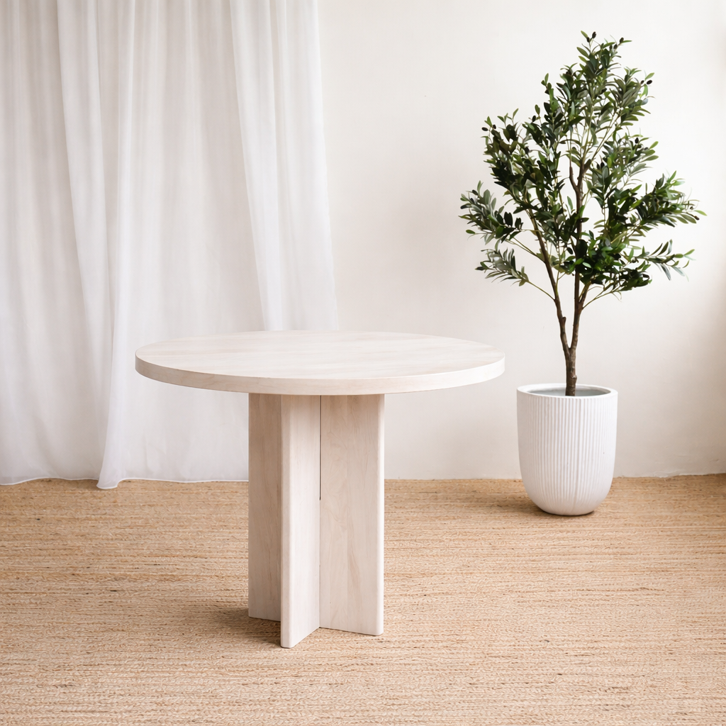 Karo Round Dining Table - White Wash