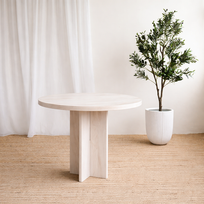 Karo Round Dining Table - White Wash