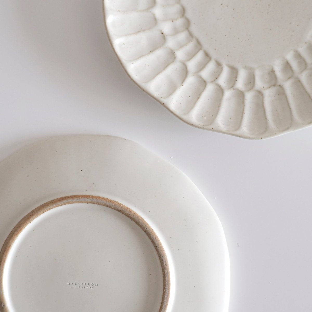 Speckled White Organic Hand Pressed Side Plate