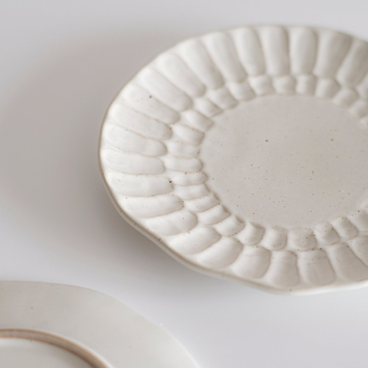 Speckled White Organic Hand Pressed Side Plate