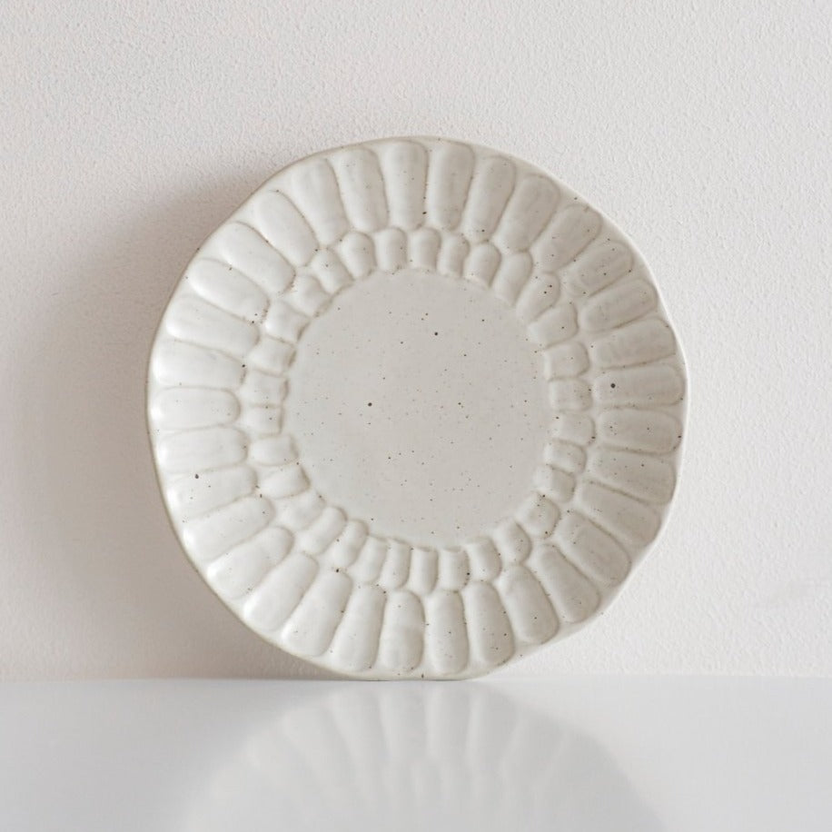 Speckled White Organic Hand Pressed Side Plate