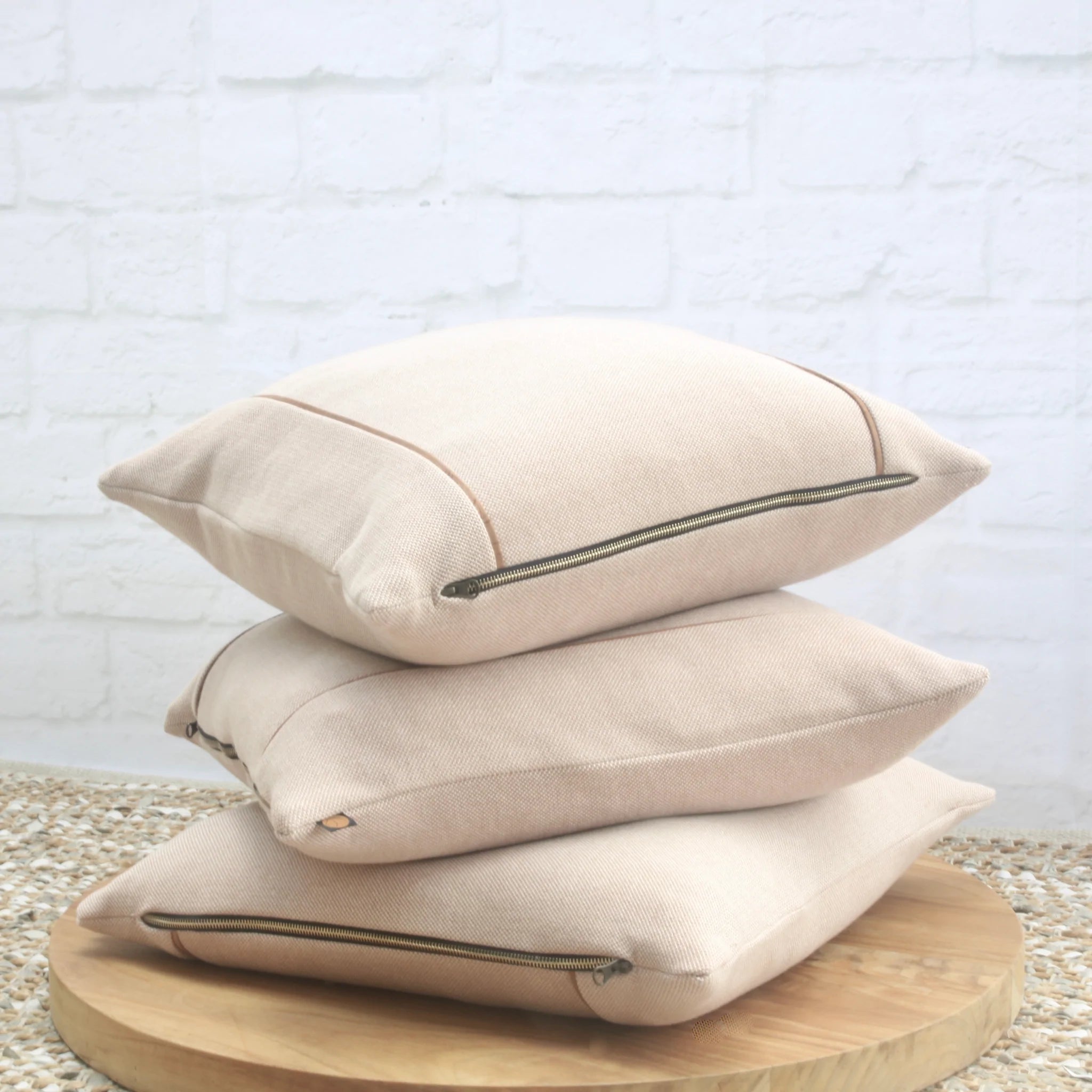 Blush Atlas Weave Square Cushion - 50cm x 50cm