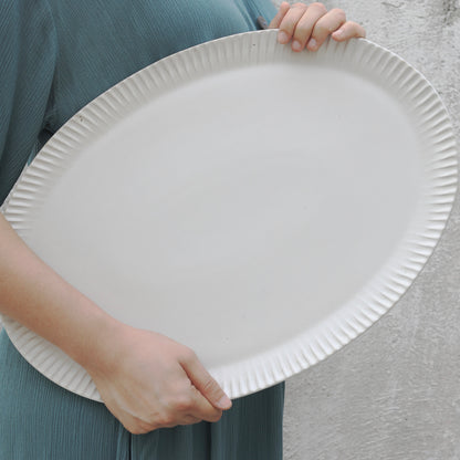 Matte White Trimmed Fish Platter