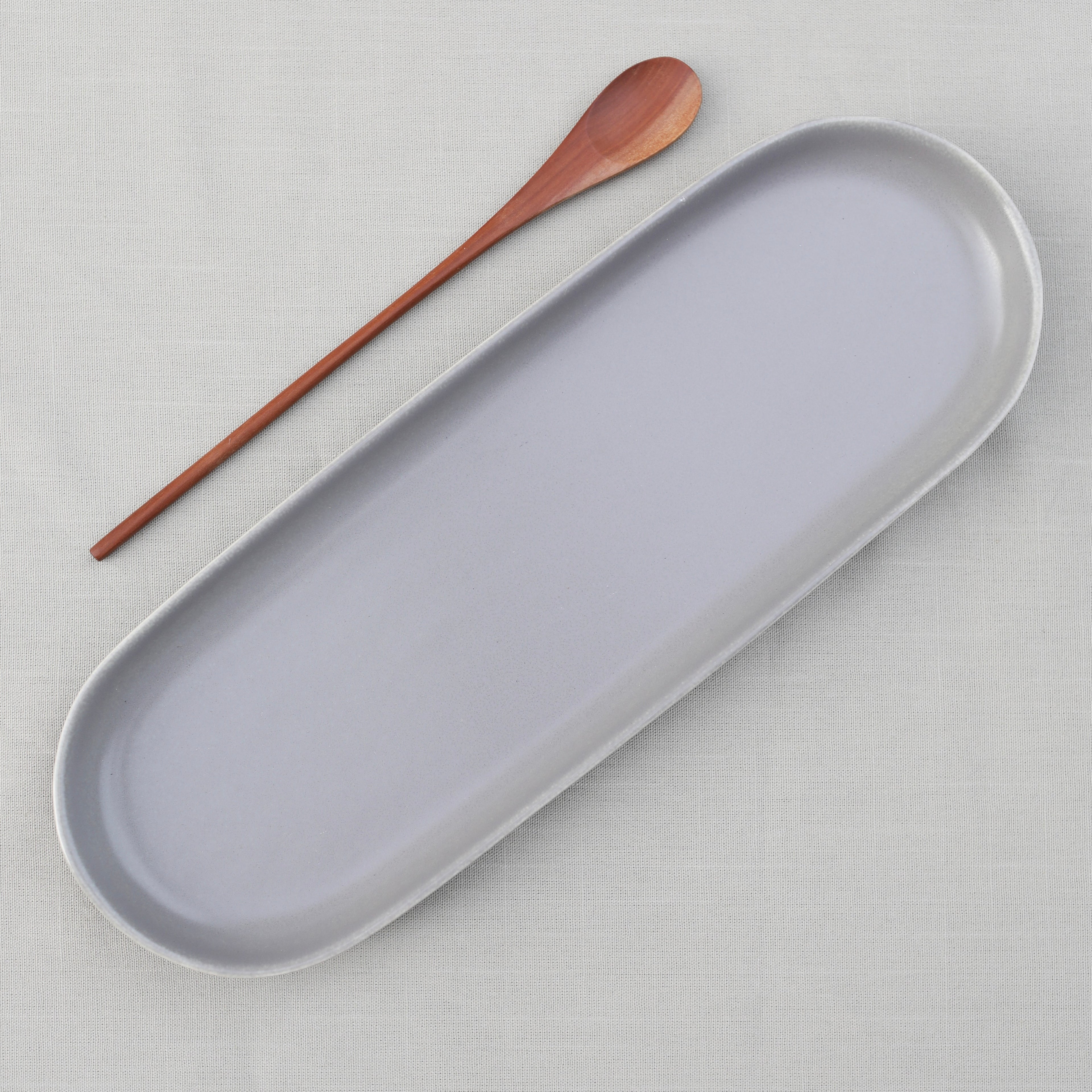Matte Grey Oval Platter
