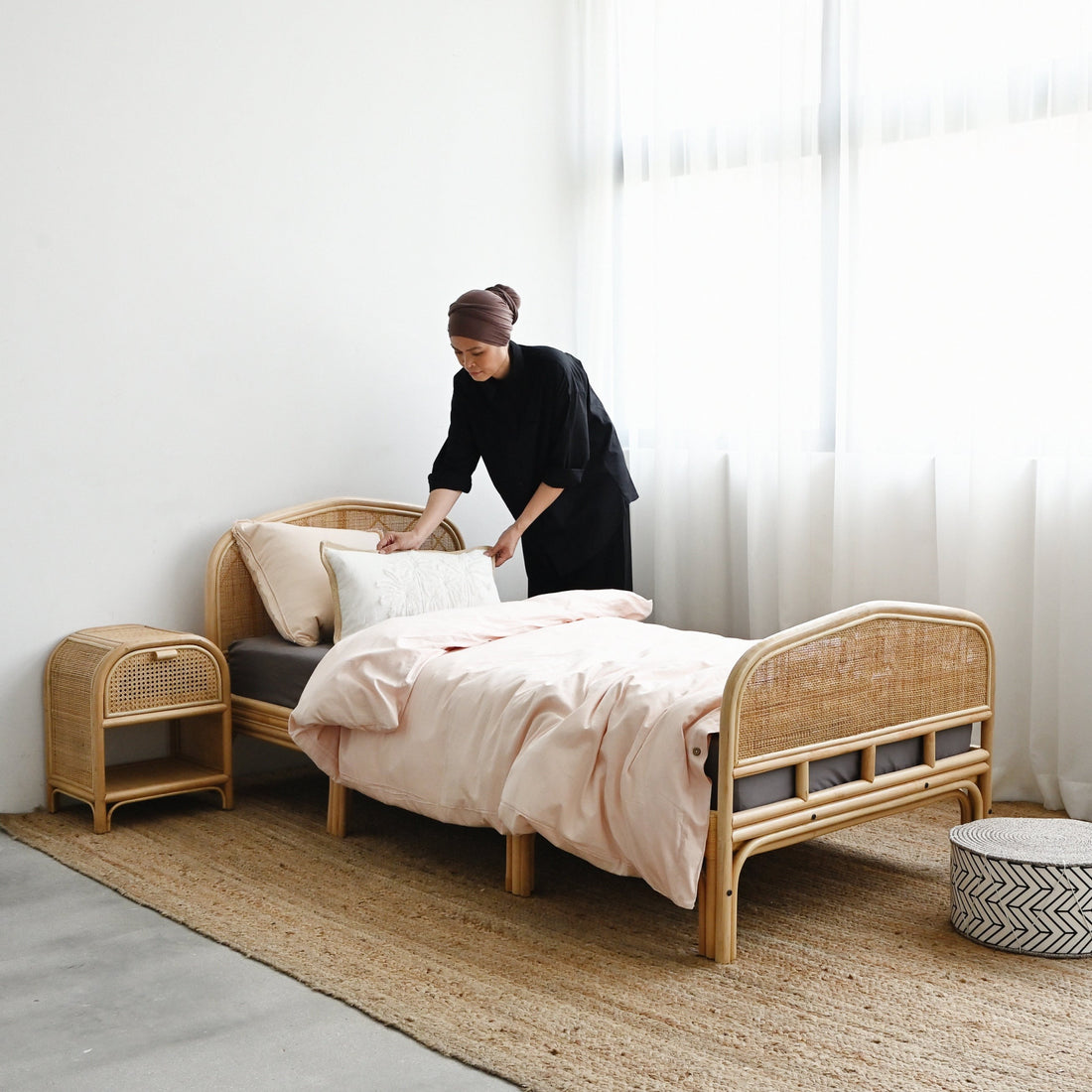 Rattan Junior bed