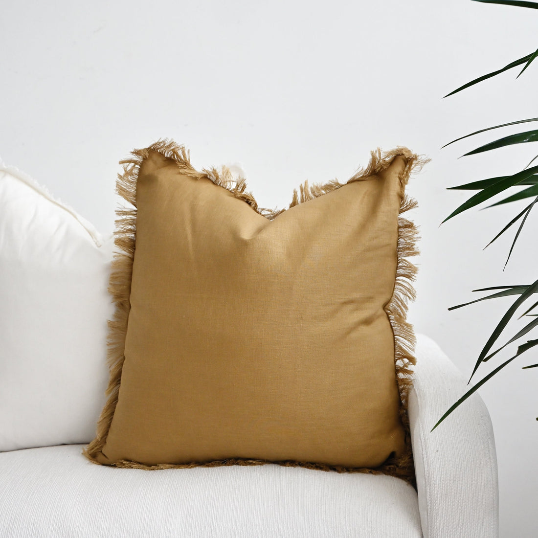 Liv Toffee Linen Square Cushion