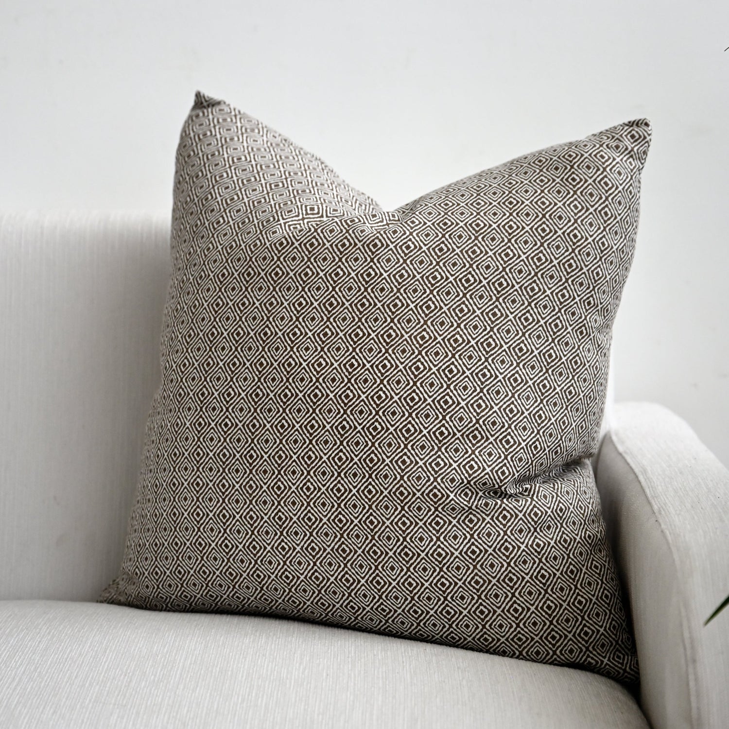 Kora Diamond Linen Square Cushion