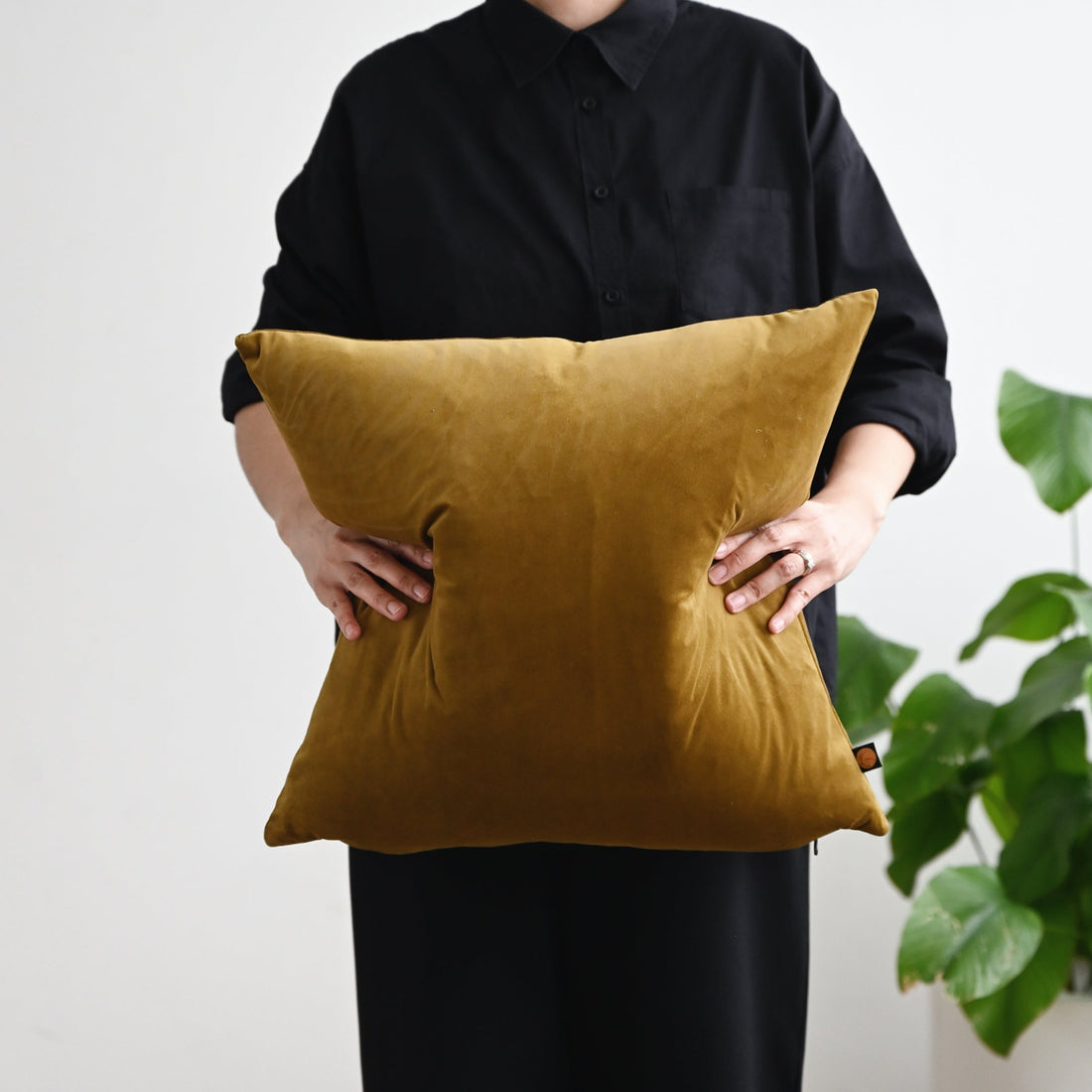 Ivy Cumin Velvet Square Cushion