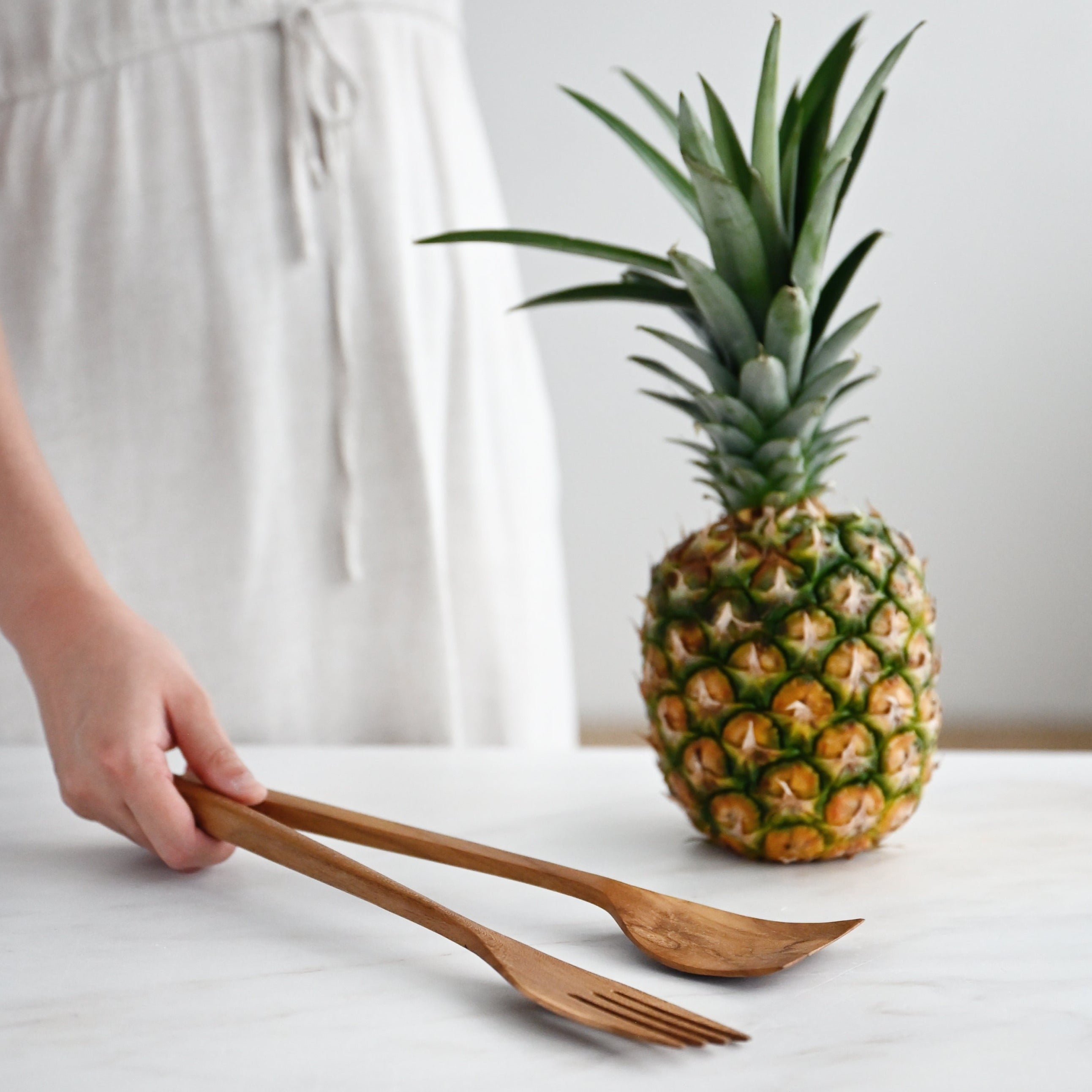 Wooden Serving Fork &amp; Spoon Set