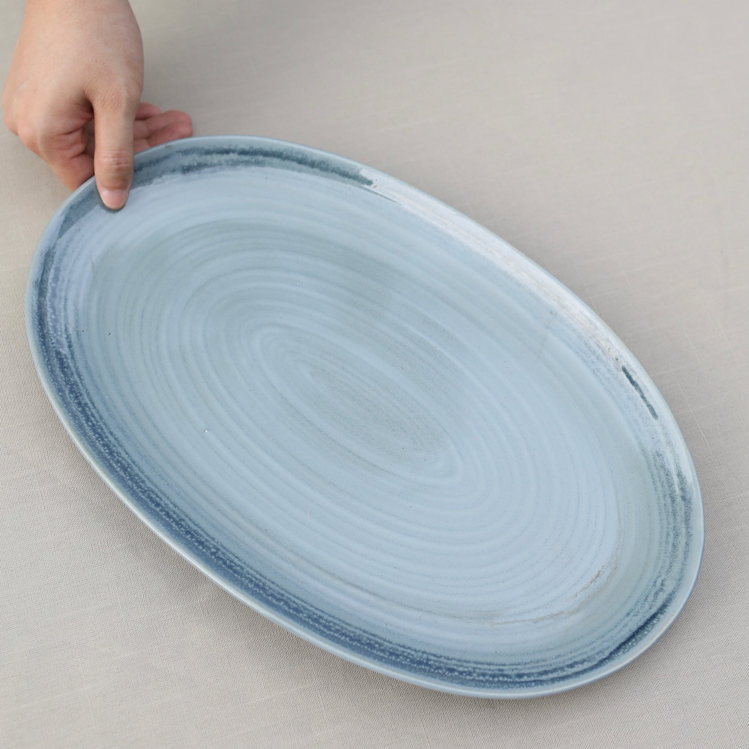 Slate Blue Oval Platter