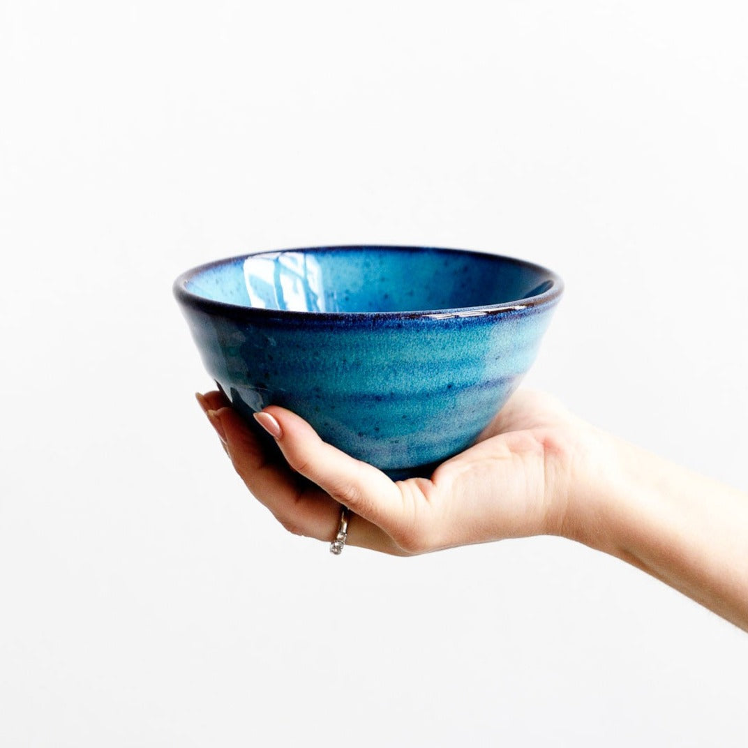 Glossy Aquamarine Rice Bowl