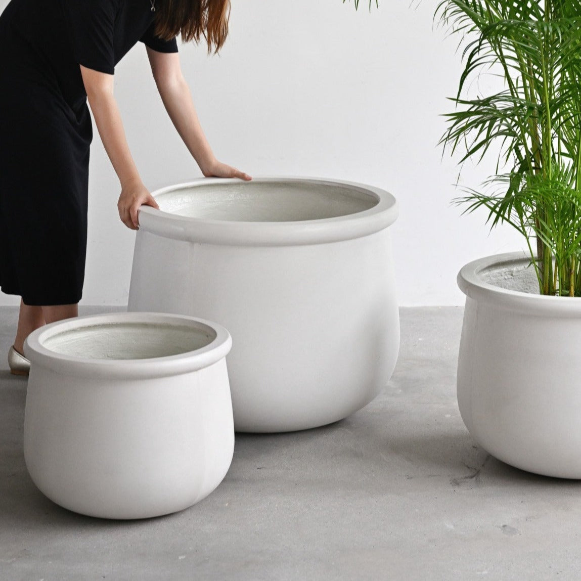 Bronte Concrete Pot - White