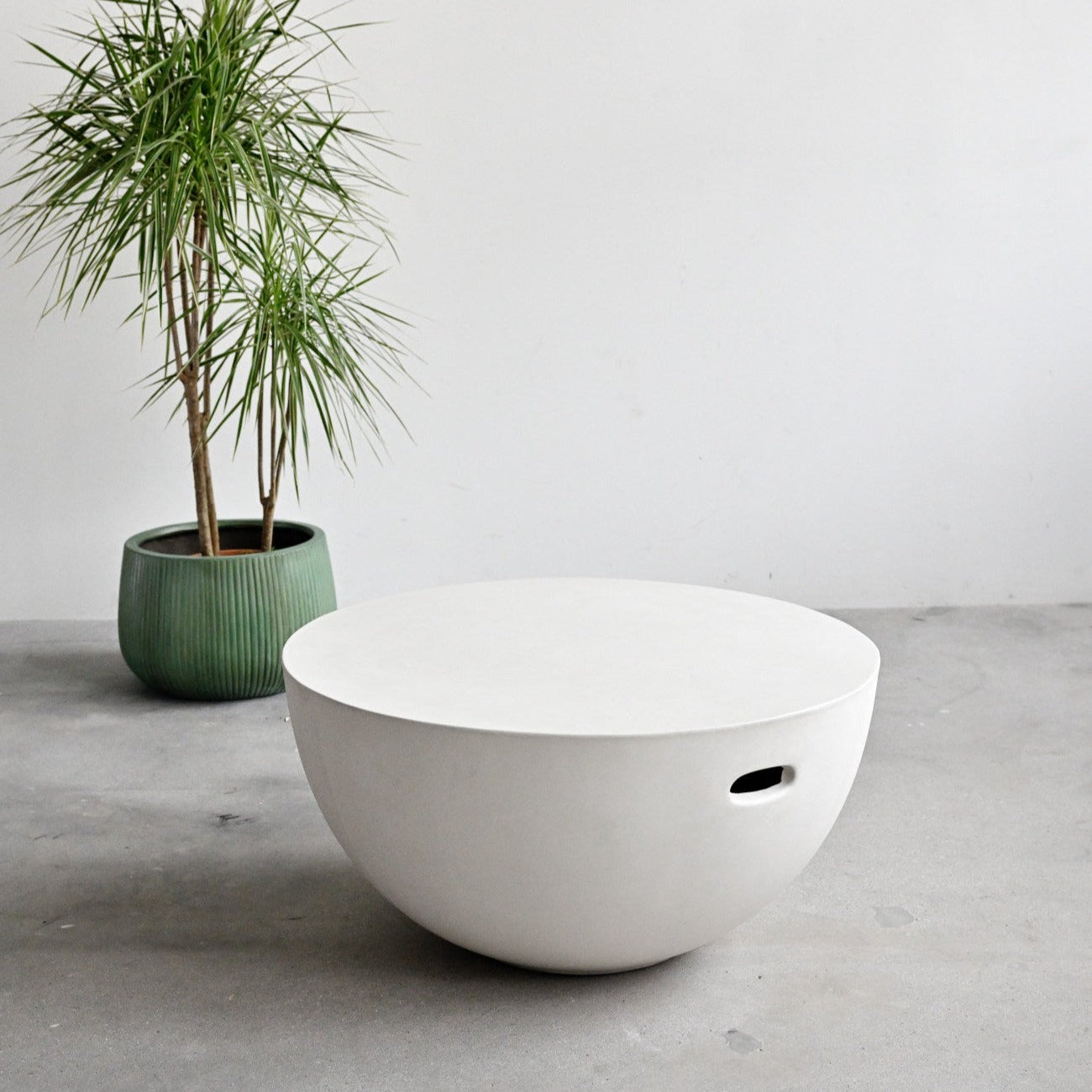 Hemisphere Concrete Coffee Table - White